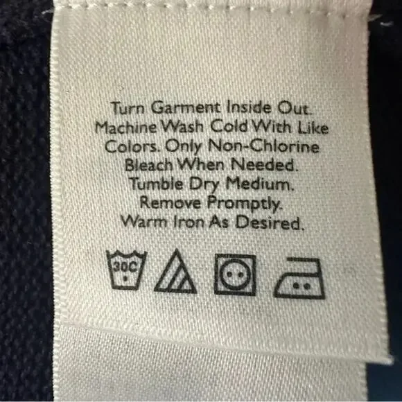 Eddie Bauer men’s Sweater Baumwolle V-neck cable knit navy casual winter layer - Picture 3 of 8